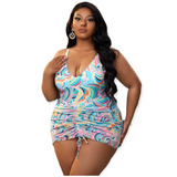 CANDYLAND PLUS SIZE SWIMSUIT AND BEACH SKIRT